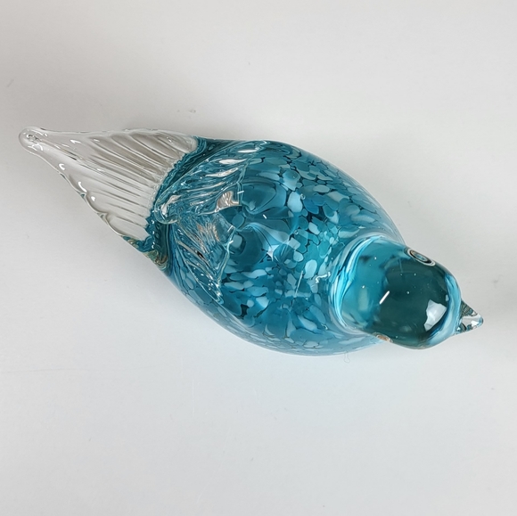 Hand-blown Glass Blue Bird Paperweight 🐦 - Picture 8 of 9
